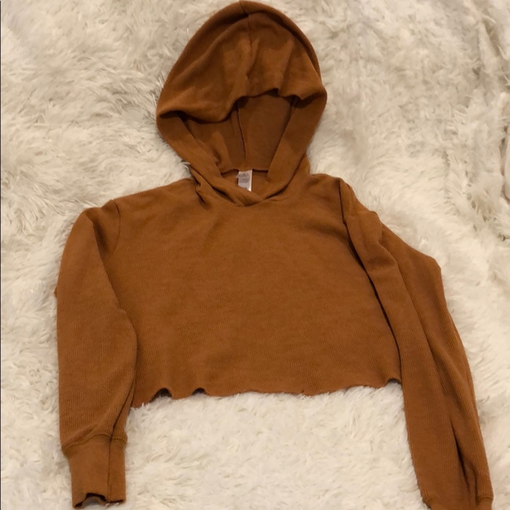 Waffle crop hoodie